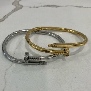 Gold and Silver Nail Design Bracelets